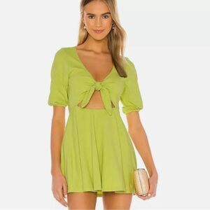 Lovers and Friends Tirzah Mini Dress Cutout Knot in Pistachio Green- Size Small